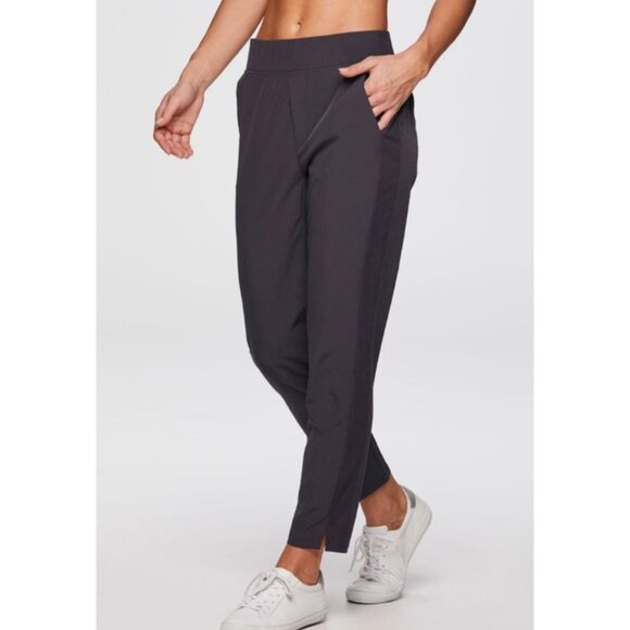 RBX Everyday Ribbed Ankle Pants Size XL Pull On Elastic Waist Black Athleisure - Picture 1 of 8